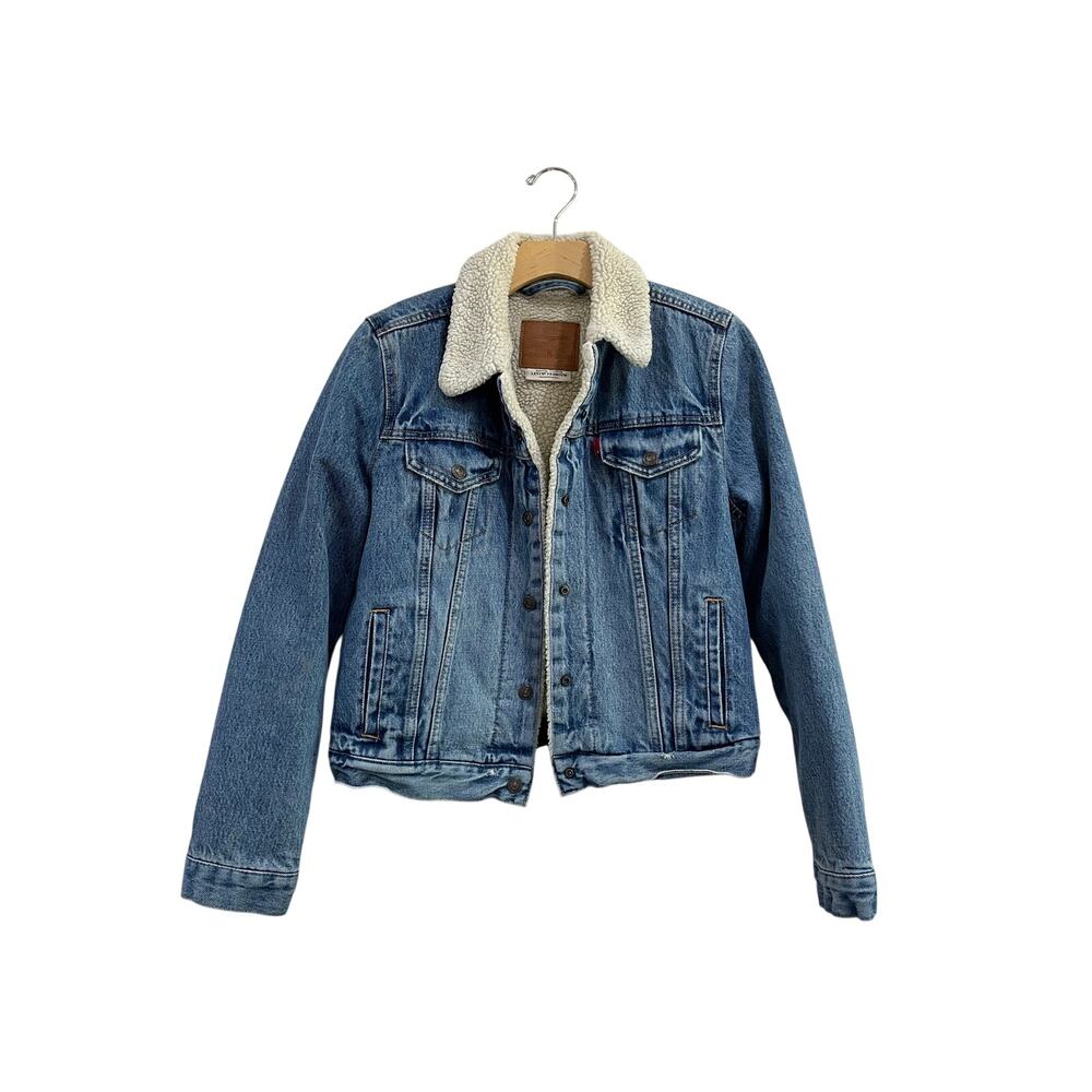 Levi’s Original Sherpa Trucker Denim Jacket Faux Shearling Lined Size M